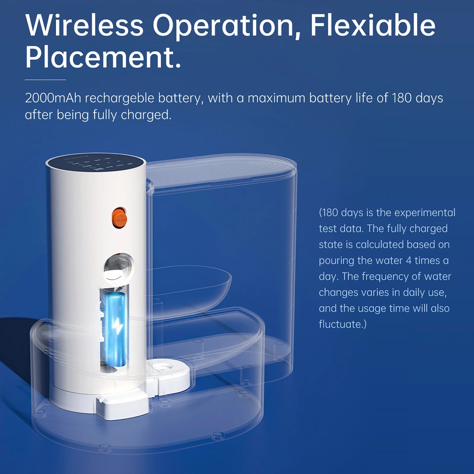 Automatic Cordless Pet Water Fountain – 3000ML Smart Water Dispenser - Pet Mode 