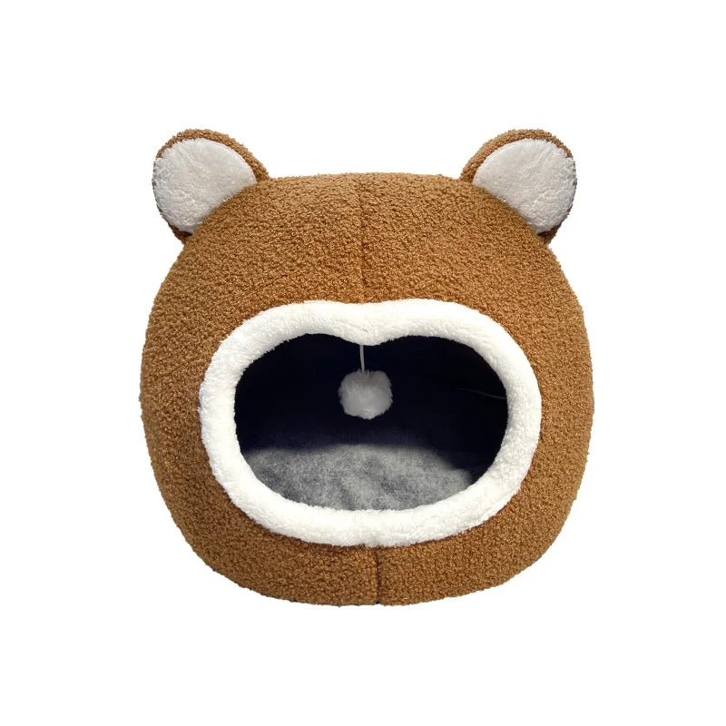 Winter Plush Cat Bed | Cosy Lounger for Cats & Small Dogs - Pet Mode 