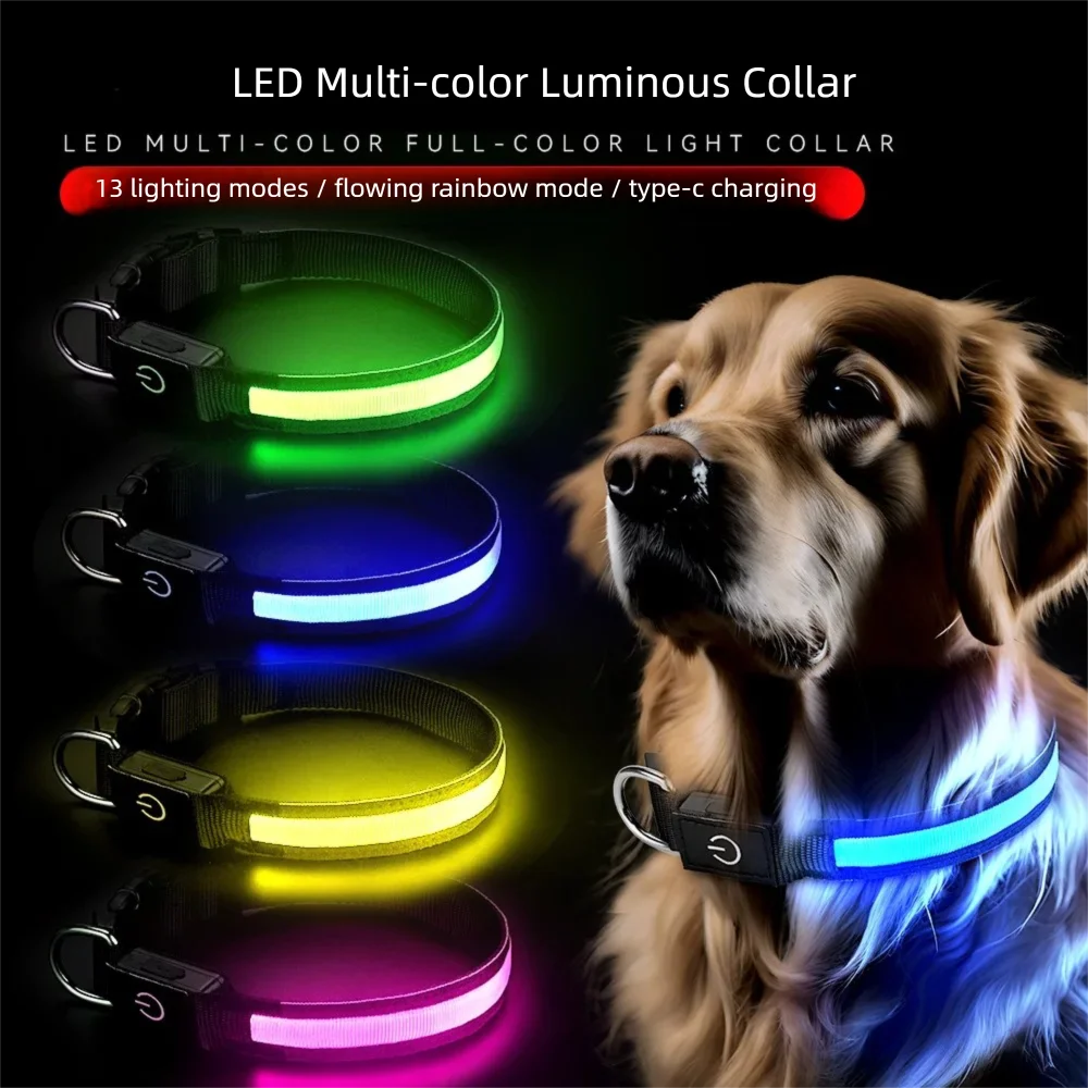 USB Rechargeable LED Dog Collar | High Visibility Night Safety Collar