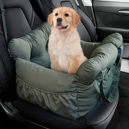 Dog Car Seat Bed for Small Dogs – Washable Booster Seat with Safety Straps & Storage Pockets - Pet Mode 