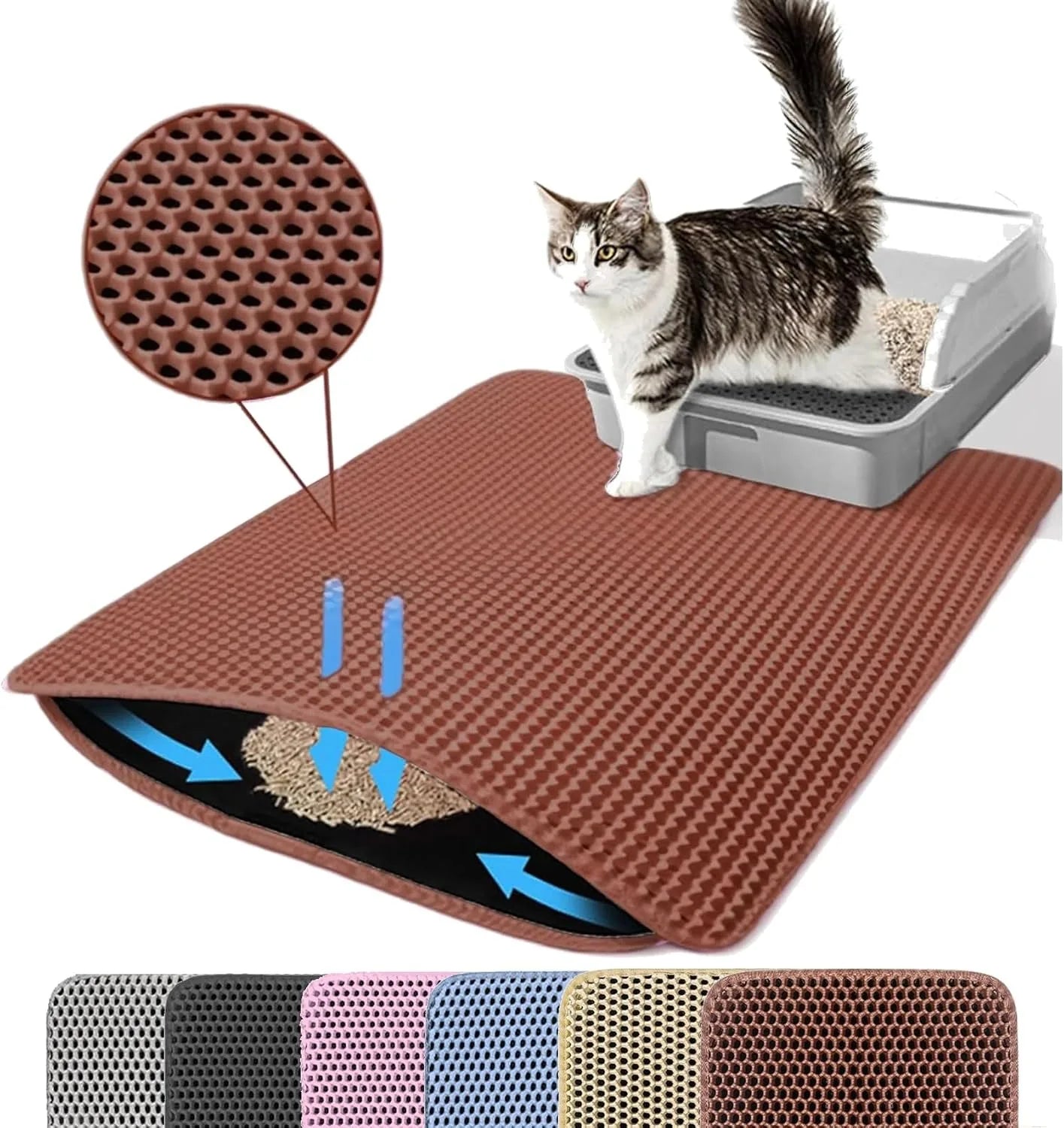 Waterproof Double Layer Cat Litter Mat - Pet Mode 