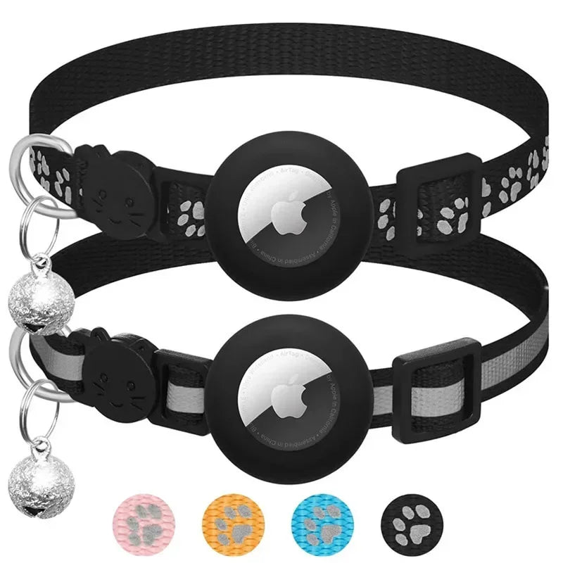 Reflective AirTag Cat Collar | Breakaway Safety Collar with Bell