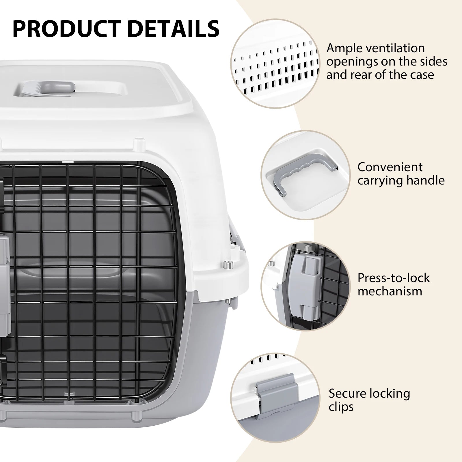 Hard-Sided Pet Carrier – Two-Door Top-Load Travel Kennel for Cats & Dogs - Pet Mode 