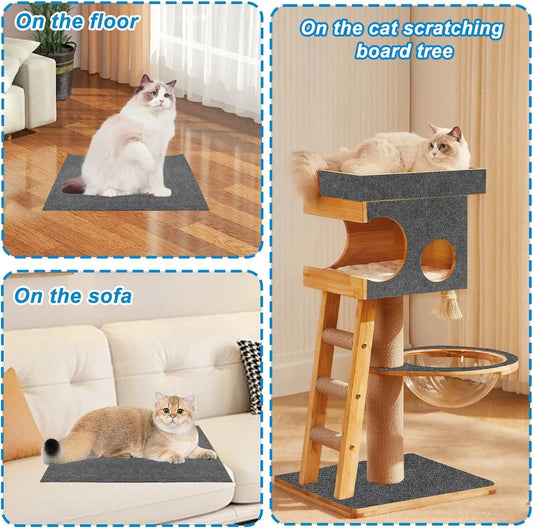 Self-Adhesive Cat Scratching Carpet | Trim-to-Fit Scratch Pad for Cat Trees & Furniture - Pet Mode 