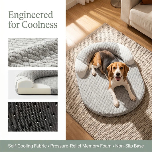 Cooling Pet Bed with Ice Silk Fabric | Breathable Summer Sofa Bed for Dogs & Cats - Pet Mode 