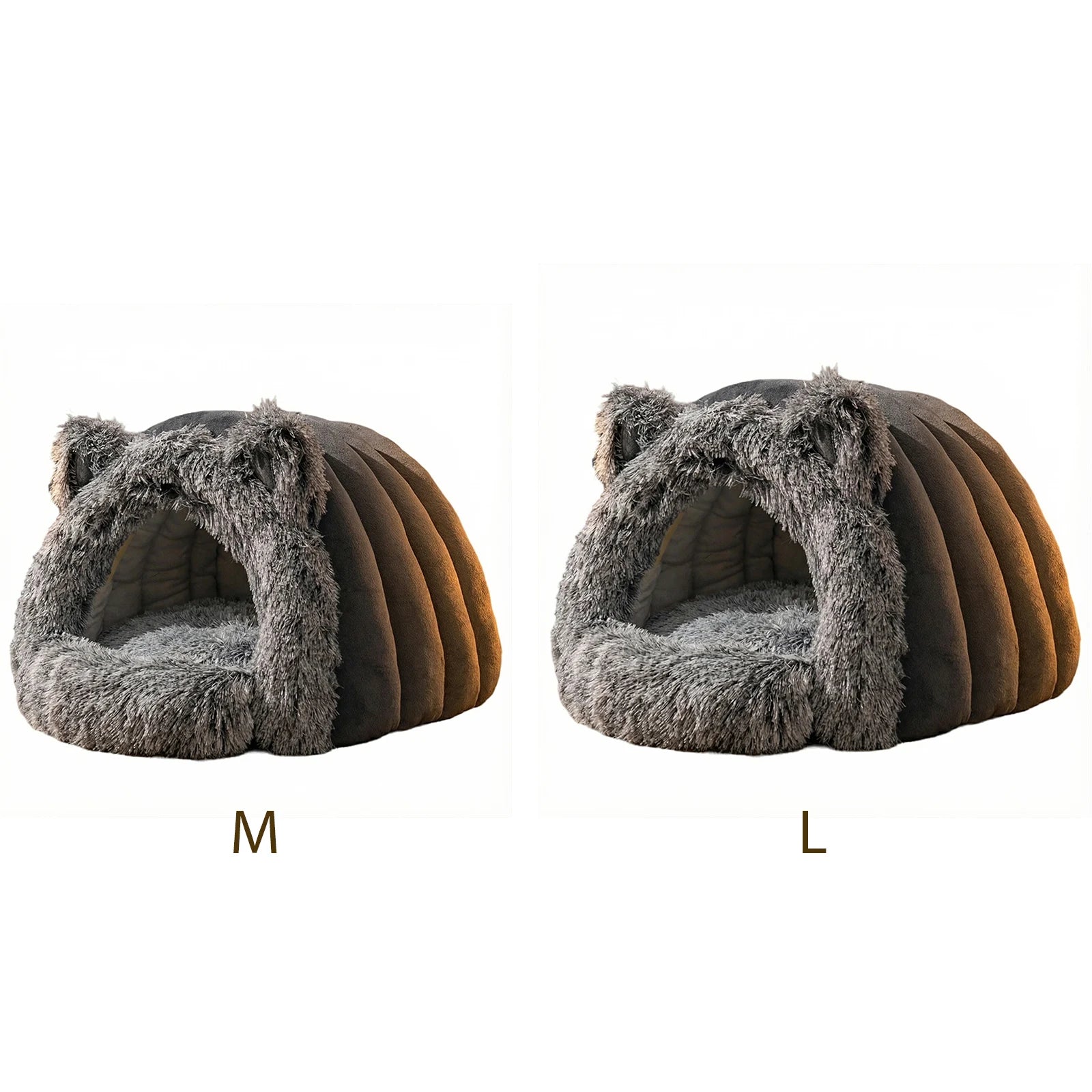 COZY Soft Plush Hooded Cat Bed - Pet Mode 