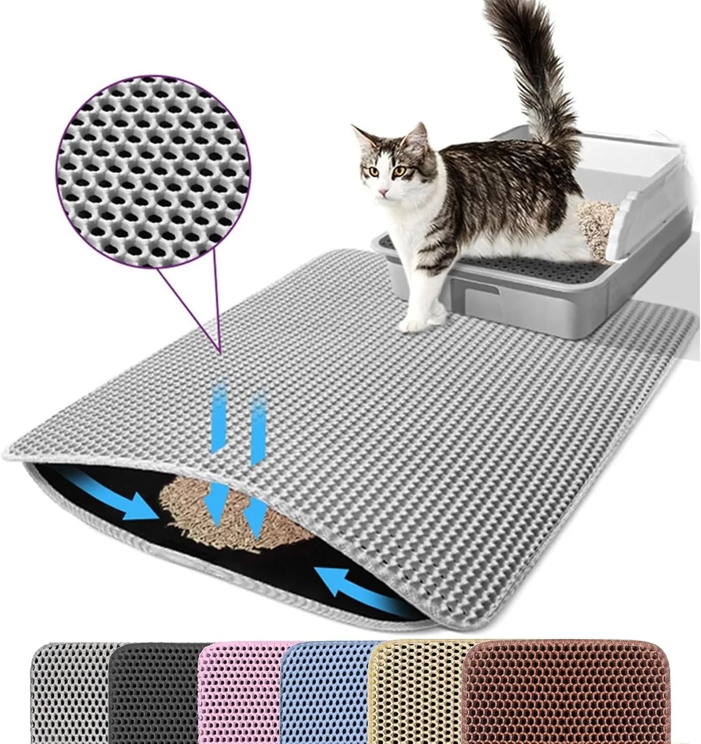 Waterproof Double Layer Cat Litter Mat - Pet Mode 
