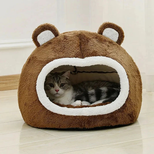 Winter Plush Cat Bed | Cosy Lounger for Cats & Small Dogs - Pet Mode 
