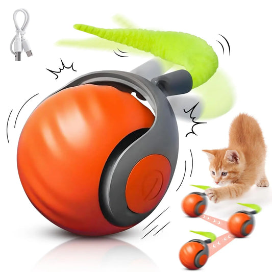 Speedy Tail 2.0 Interactive Cat Toy | Smart Automatic Rolling Ball with Moving Tail - Pet Mode 
