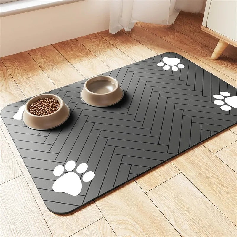 Absorbent Pet Feeding Mat | Waterproof Non-Slip Food & Water Bowl Mat - Pet Mode 