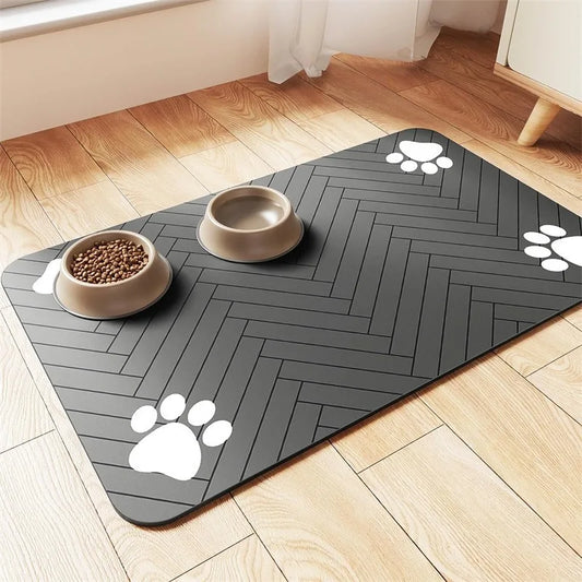 Absorbent Pet Feeding Mat | Waterproof Non-Slip Food & Water Bowl Mat - Pet Mode 
