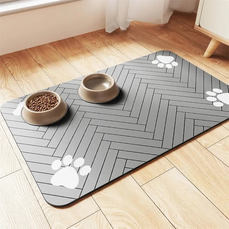 Absorbent Pet Feeding Mat | Waterproof Non-Slip Food & Water Bowl Mat - Pet Mode 