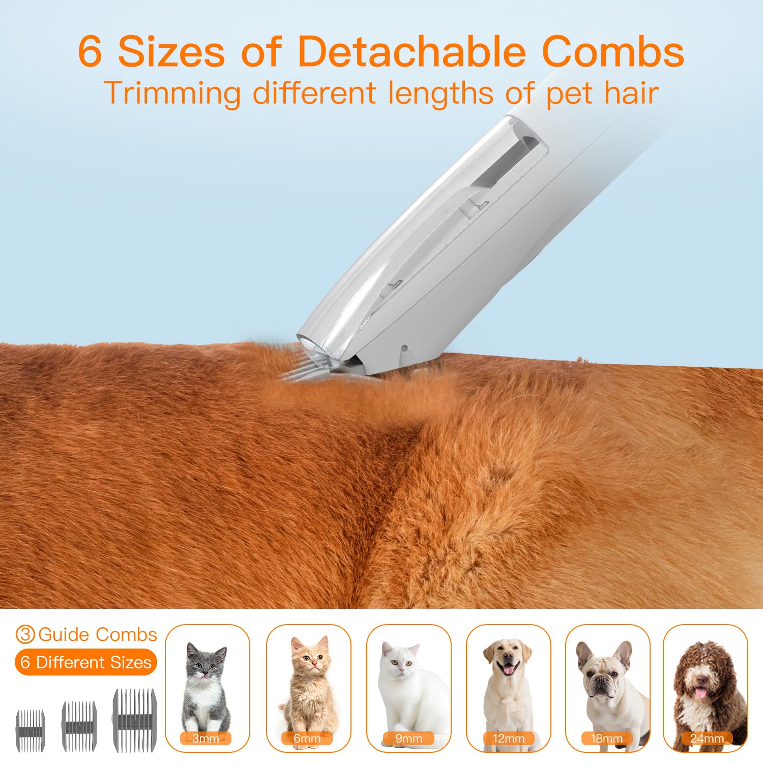 AIRROBO Dog Grooming Vacuum Kit – 12000Pa Suction, Quiet Grooming Vacuum, 2L Dust Cup, 5-in-1 Kit - Pet Mode 