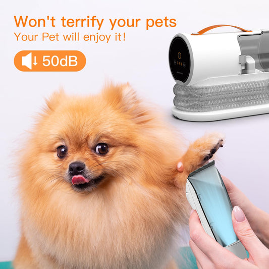 AIRROBO Dog Grooming Vacuum Kit – 12000Pa Suction, Quiet Grooming Vacuum, 2L Dust Cup, 5-in-1 Kit - Pet Mode 