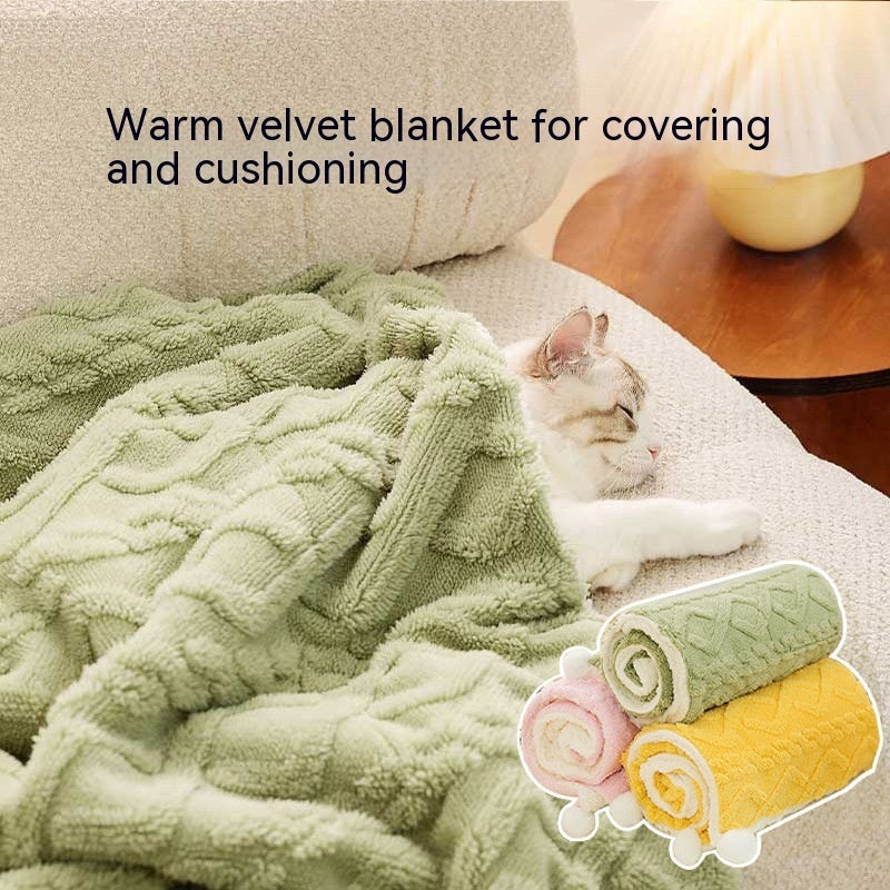 Pet Blanket – Ins Style Solid Color Mat for Cats & Dogs