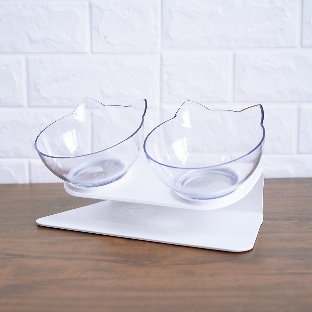 Non Slip Double Cat Bowl With Raised Stand - Pet Mode 