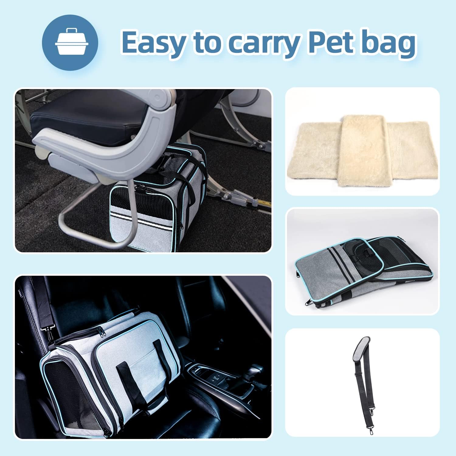 Approved Large Soft-Sided Pet Travel Carrier - Pet Mode 