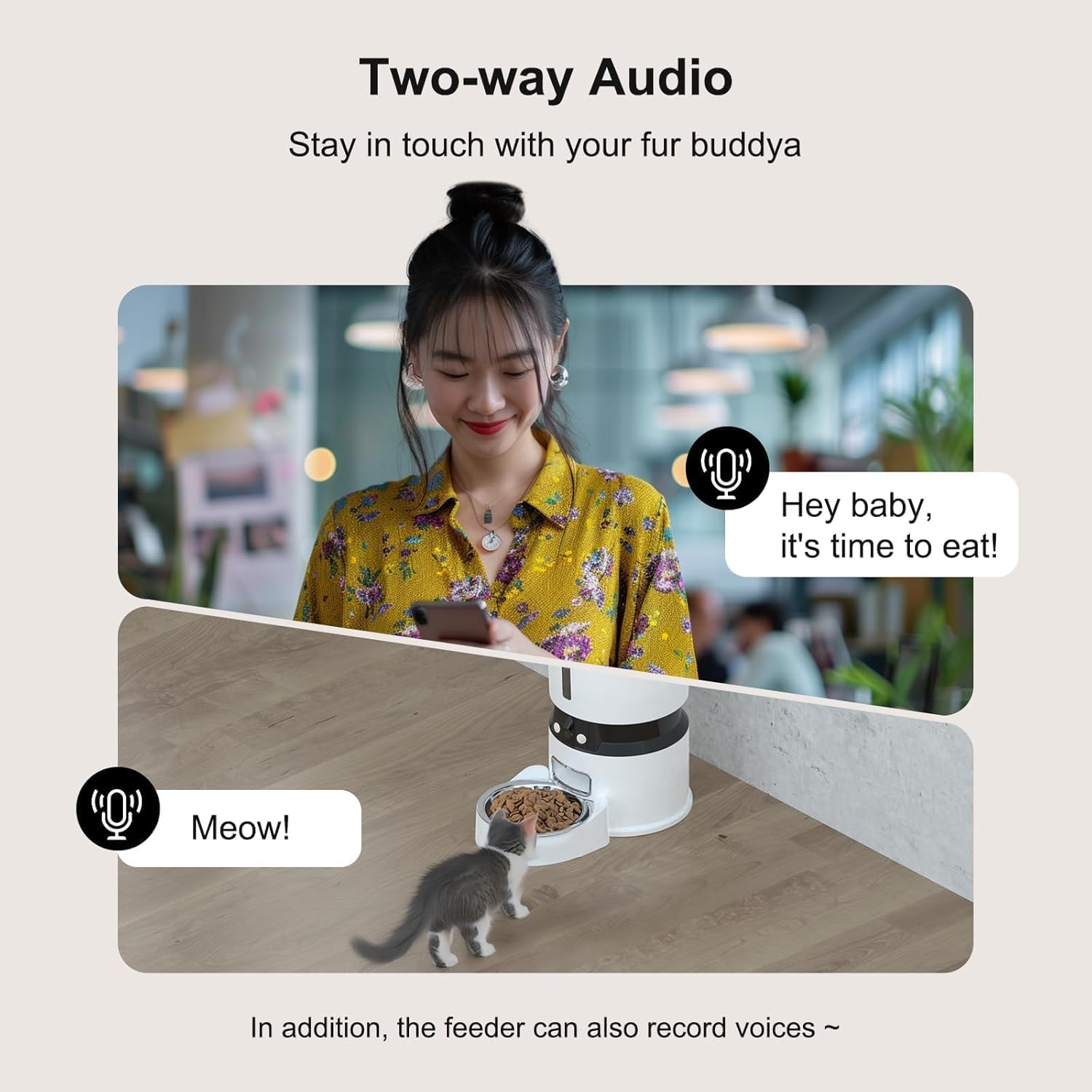 1080P HD Camera Automatic Cat & Dog Feeder - Pet Mode 