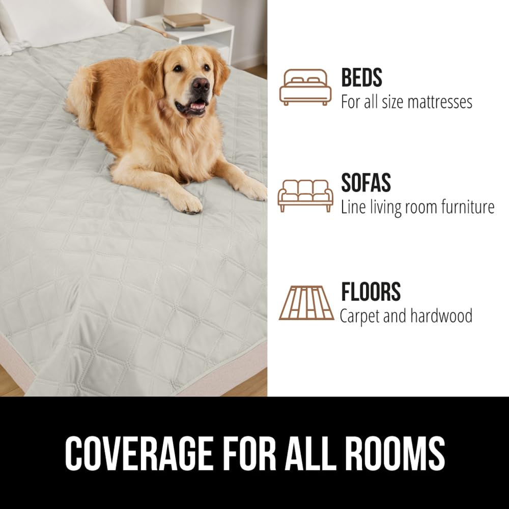 GORILLA GRIP Waterproof Dog Bed Cover 82x68 – Slip-Resistant, Leak-Proof & Washable Taupe - Pet Mode 