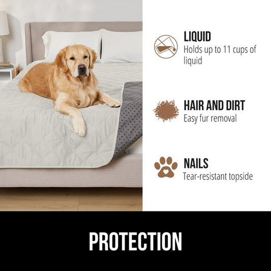 GORILLA GRIP Waterproof Dog Bed Cover 82x68 – Slip-Resistant, Leak-Proof & Washable Taupe - Pet Mode 