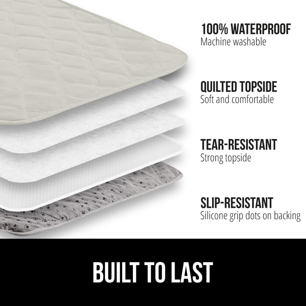 GORILLA GRIP Waterproof Dog Bed Cover 82x68 – Slip-Resistant, Leak-Proof & Washable Taupe - Pet Mode 