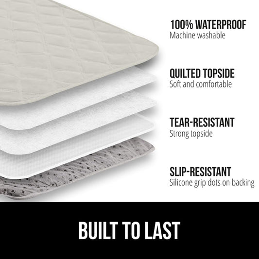 GORILLA GRIP Waterproof Dog Bed Cover 82x68 – Slip-Resistant, Leak-Proof & Washable Taupe - Pet Mode 